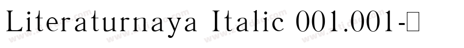 Literaturnaya Italic 001.001字体转换